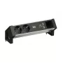 BACHMANN DESK2 ALU Juoda 2x įžemintas lizdas 1x USB įkroviklis 1x ABD GST18