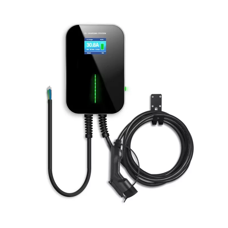 Extralink BS20-BC-22kW-APP elektrinių automobilių įkroviklis Type 2 32A 22kW, 3 fazės, LCD ekranas, programėlė, 6,1 m