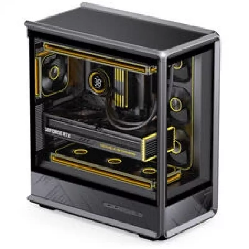 Jonsbo D401 PC korpusas, Midi Tower, ATX, grūdintas stiklas - juoda