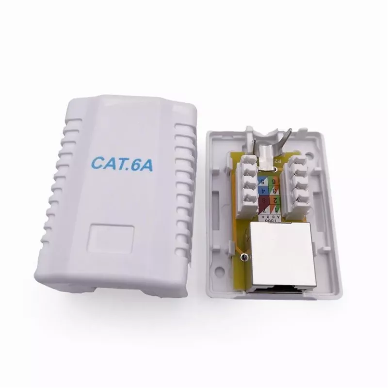 Prie sienos montuojamas ekranuotas tinklo lizdas GEMBIRD 1×RJ45 6A kategorijos FTP