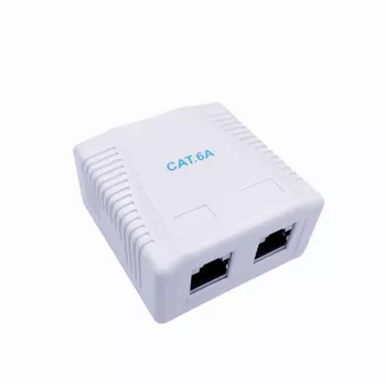 Ant sienos montuojamas ekranuotas tinklo lizdas GEMBIRD Gniazdo natynkowe 2×RJ45 Cat6A FTP