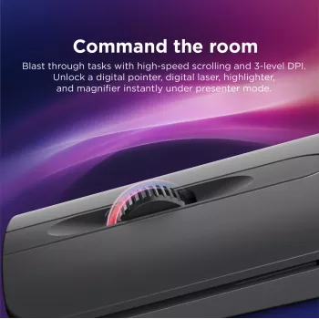 Belaidė abiem rankoms tinkama Bluetooth pelė Lenovo 4Y51T62792 — IR LED, 4000 DPI, 7 mygtukai, ratukas, pilka