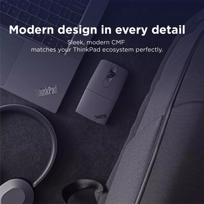 Belaidė abiem rankoms tinkama Bluetooth pelė Lenovo 4Y51T62792 — IR LED, 4000 DPI, 7 mygtukai, ratukas, pilka