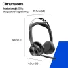 HP Poly Voyager Focus 2-M USB-C-C ausinės USB-C/A adapteris Poly+ 3 metai