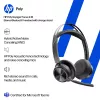 HP Poly Voyager Focus 2-M USB-C-C ausinės USB-C/A adapteris įkrovimo stovas Poly+ 3 metai