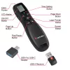 Verbatim Keynote belaidis pateikčių valdiklis su LCD ekranu, RF, USB, 30 m, juodas