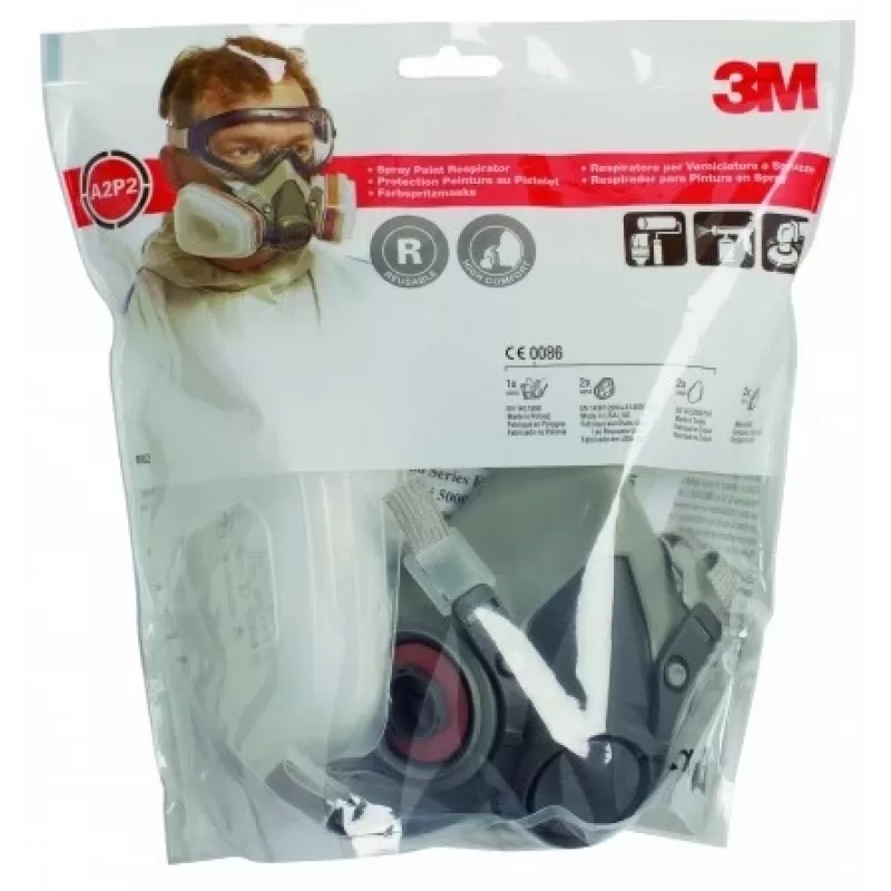 3M 6002C daugkartinio naudojimo respiratorius