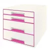 Leitz Drawer Cabinet WOW Cube 4-drawer, 4 stalčiai(-ių), Plastikas, Rožinė, Balta, 1 vnt., 287 mm, 270 mm