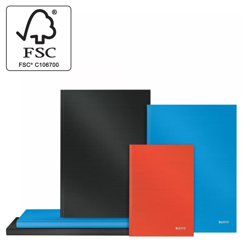 Leitz Notebook Solid Hardcover A5 Ruled 90 gram 80 sheets, Monochromatic, Juoda, A5, 80 sheets, Glossy, 80 g/m²