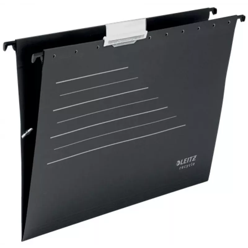 Leitz Alpha® Recycle Card pakabinamas aplankalas, A4, juodas, kartonas, 80 g/m², 150 lapų, 348 mm