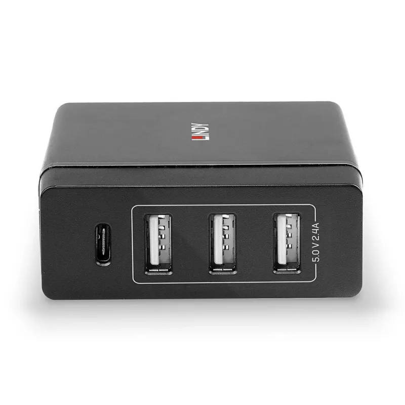 Lindy 4 prievadų USB Type C ir A išmanusis įkroviklis su Power Delivery, 72 W