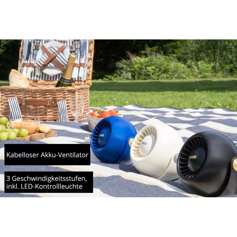 Unold Breezy Bowl 86679 kompaktiškas asmeninis ventiliatorius, juoda/mėlyna