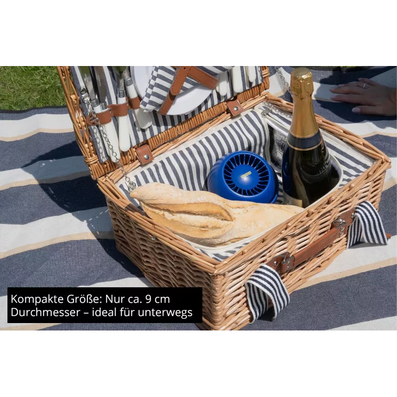 Unold Breezy Bowl 86679 kompaktiškas asmeninis ventiliatorius, juoda/mėlyna