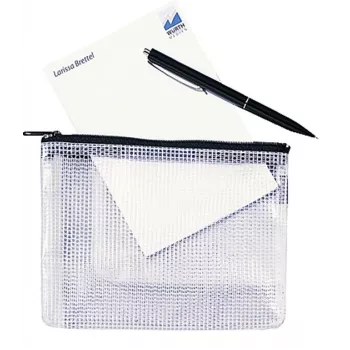 Rexel tinklinis maišelis su juodu užtrauktuku A6, A6, PVC, juodas, permatomas, 170 mm, 7 mm, 16 g