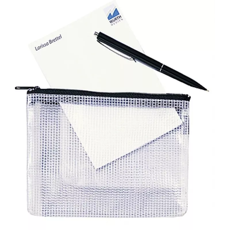 Rexel tinklinis maišelis su juodu užtrauktuku A6, A6, PVC, juodas, permatomas, 170 mm, 7 mm, 16 g