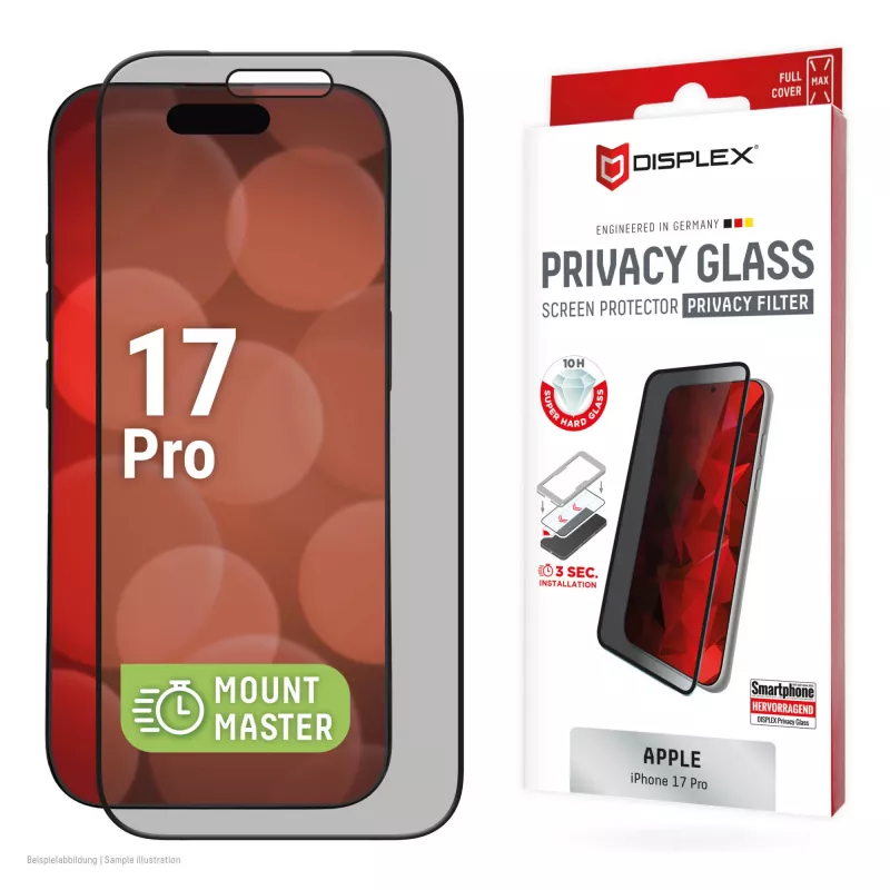 Displex Privatumo Ekrano Apsauga (10H) Apple iPhone 17 Pro, Privatumo filtras