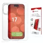 Ekrano apsauginė plėvelė ir dėklas e.v.i. Displex, skirtas Apple iPhone 17, grūdintas stiklas, skaidrus, sausas uždėjimas, atsparus įbrėžimams