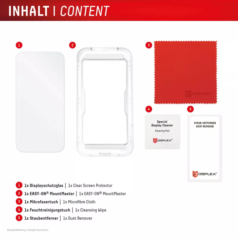 Grūdinto stiklo ekrano apsauga e.v.i. Displex (10H), skirta Apple iPhone 16e/17e — atspari įbrėžimams, nešvarumams ir smūgiams, permatoma