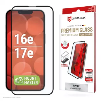 Grūdinto stiklo ekrano apsauga e.v.i. Displex Premium (Full dangtelis, 10H), skirta Apple iPhone 16e/17e