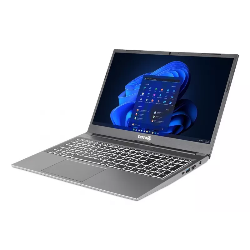 TERRA MOBILE 1500P AMD Ryzen™ 5 7430U nešiojamasis kompiuteris 39,6 cm (15,6 col.) Full HD 16 GB DDR4-SDRAM 500 GB SSD Wi-Fi 6E (802.11ax) Windows 11 Pro olandų, JAV anglų sidabrinis