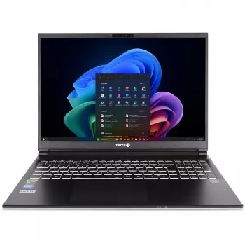 TERRA MOBILE GAMER ELITE 3A Copilot+ PC su AMD Ryzen™ AI 7 350 procesoriumi, nešiojamasis kompiuteris, 40.6 cm (16 inch), WQXGA, 32 GB DDR5-SDRAM, 1 TB SSD, NVIDIA GeForce RTX 5060, Wi-Fi 6E (802.11ax), Windows 11 Home, vokiškas, sidabrinis