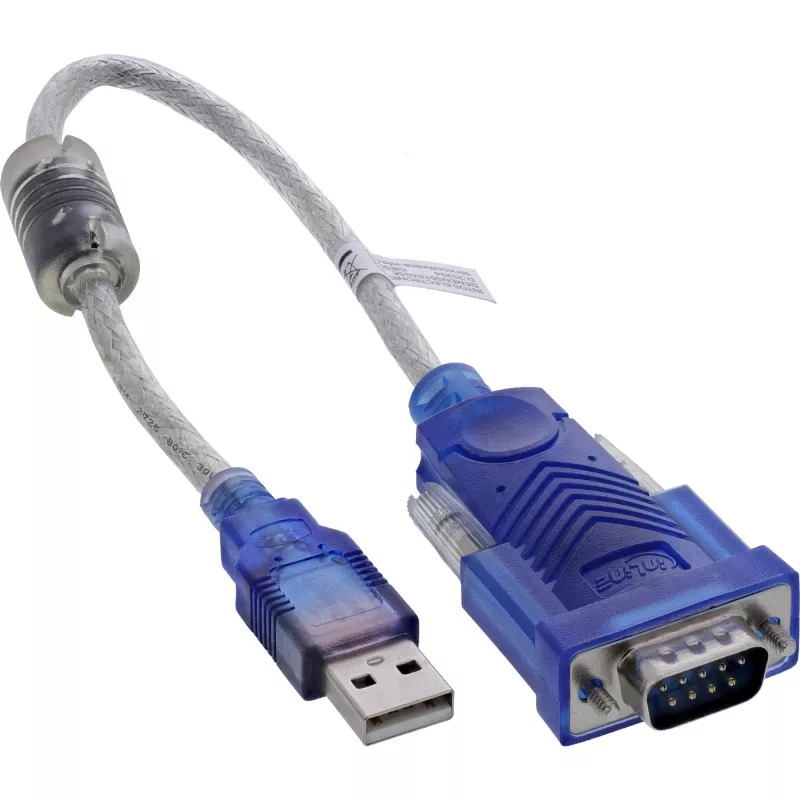 InLine 33304X USB į nuoseklųjį adapterio kabelis su feritu, USB-A į 9 kontaktų Sub-D kištukas
