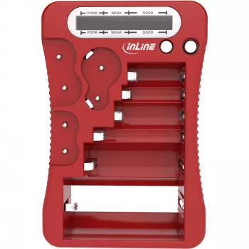 InLine 01285R baterijų tikrintuvas su LCD ekranu