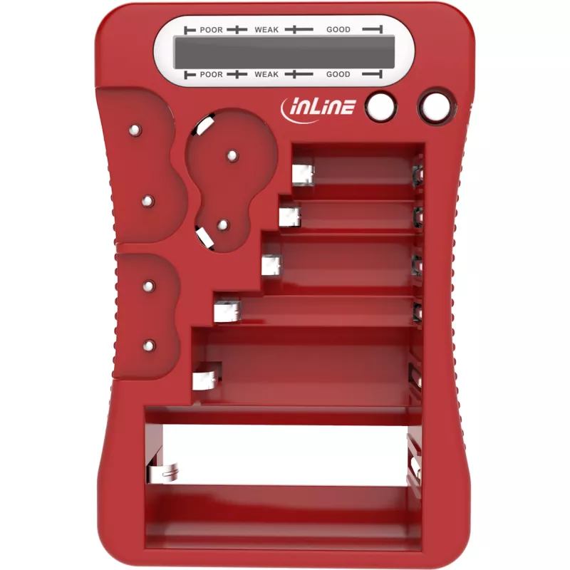 InLine 01285R baterijų tikrintuvas su LCD ekranu