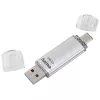 Hama C-Laeta USB atminties raktas 64 GB USB A tipo / USB C tipo 3.2 1-os kartos (3.1 1-os kartos) Sidabrinis