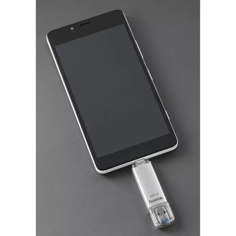 Hama C-Laeta USB atminties raktas 64 GB USB A tipo / USB C tipo 3.2 1-os kartos (3.1 1-os kartos) Sidabrinis