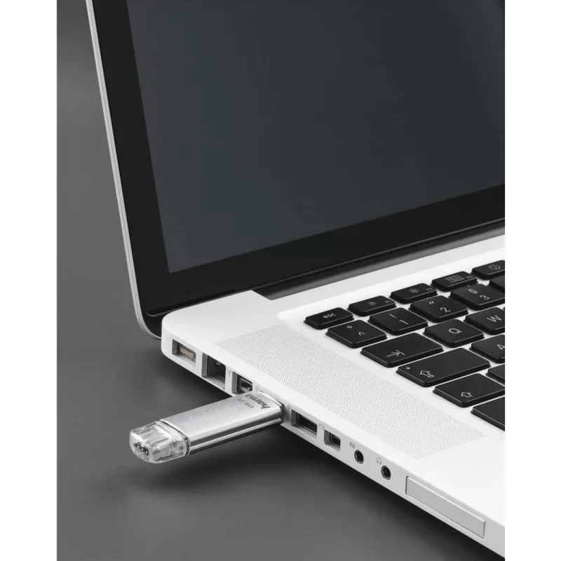 Hama C-Laeta USB atminties raktas 64 GB USB A tipo / USB C tipo 3.2 1-os kartos (3.1 1-os kartos) Sidabrinis