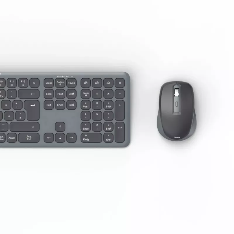 Hama WKM-550 klaviatūra Pelė į komplektą Namai/Biuras RF belaidė + Bluetooth QWERTZ vokiečių Juoda
