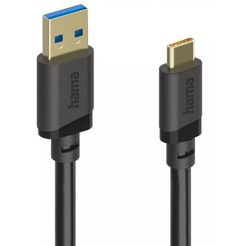 Hama 00202006 USB laidas USB 3.2 Gen 1 (3.1 Gen 1) 1,5 m USB A USB C 5 Gbit/s Juodas