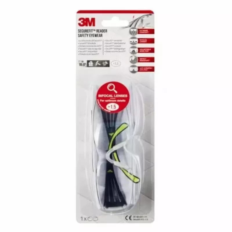 3M SF415C1 Apsauginiai akiniai Polikarbonatas (PC) Juoda, Geltona