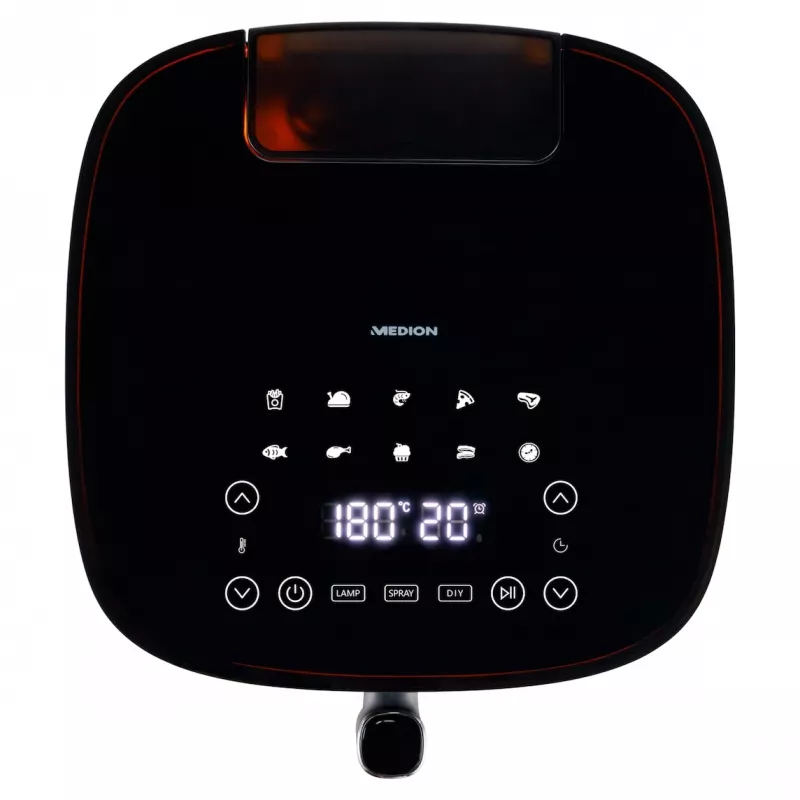 MEDION LIFE X10 XL Single 5 L 1500 W karšto oro gruzdintuvė juoda