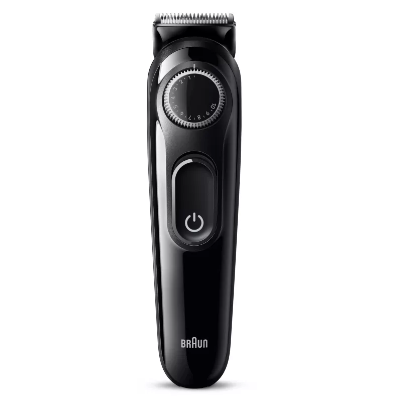 Braun BeardTrimmer 3 Beard Trm 3 BT3400, plaunama, baterija, juoda
