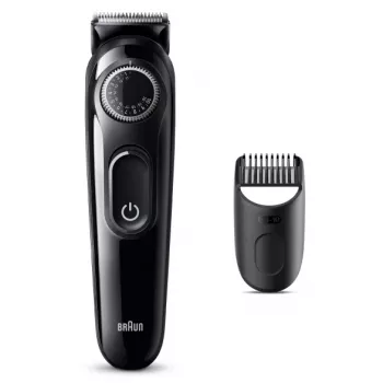 Braun BeardTrimmer 3 Beard Trm 3 BT3400, plaunama, baterija, juoda