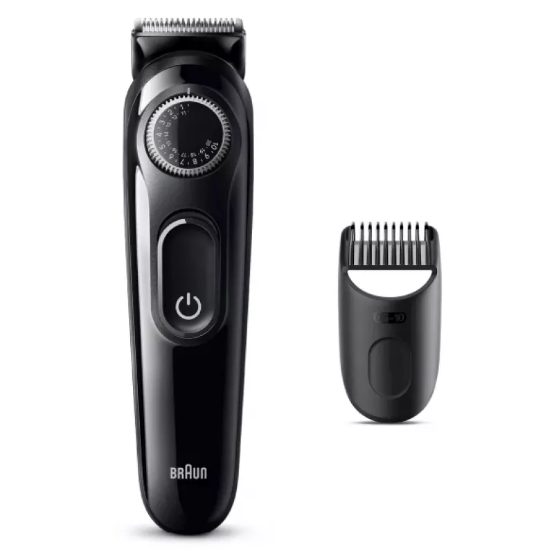 Braun BeardTrimmer 3 Beard Trm 3 BT3400, plaunama, baterija, juoda