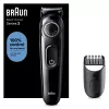 Braun BeardTrimmer 3 Beard Trm 3 BT3400, plaunama, baterija, juoda