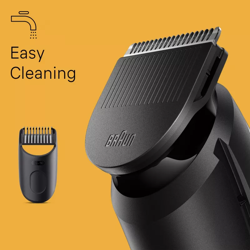 Braun BeardTrimmer 3 Beard Trm 3 BT3400, plaunama, baterija, juoda