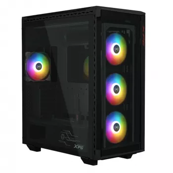 XPG BATTLECRUISER II ST Mid-Tower Juoda, Midi Tower, PC, juoda, ATX, EATX, micro ATX, Mini-ITX, nerūdijantis plienas, žaidimams