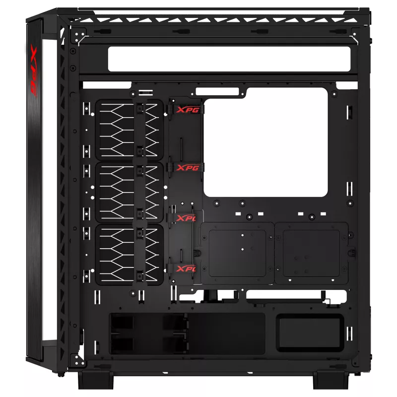XPG BATTLECRUISER II ST Mid-Tower Juoda, Midi Tower, PC, juoda, ATX, EATX, micro ATX, Mini-ITX, nerūdijantis plienas, žaidimams