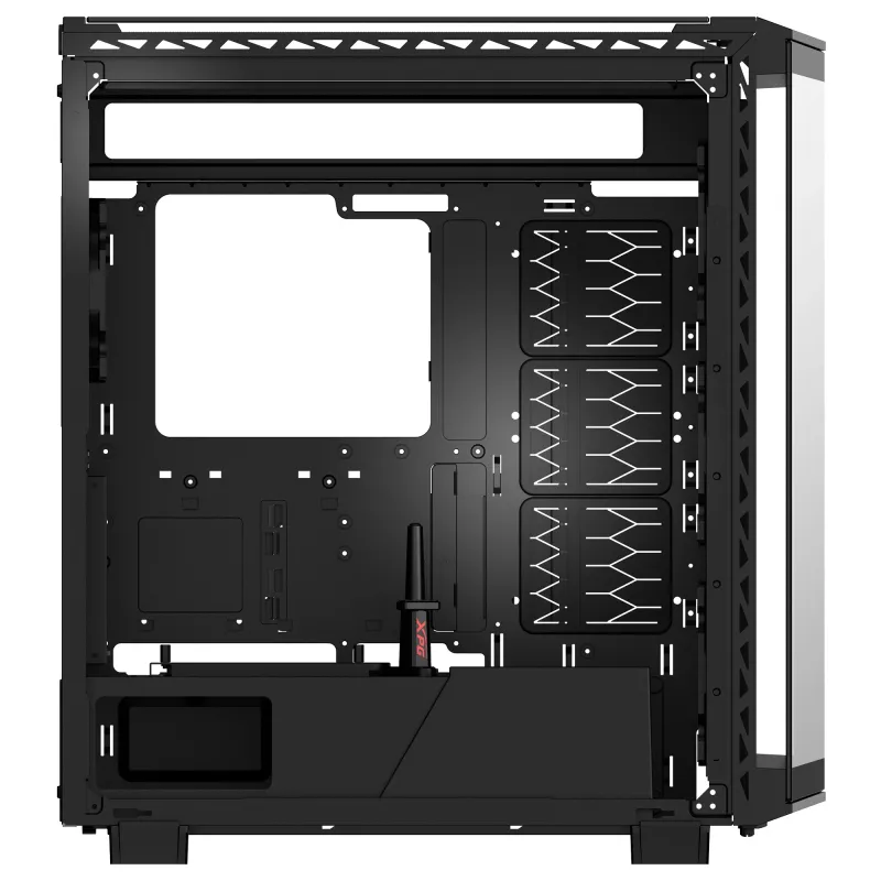 XPG BATTLECRUISER II ST Mid-Tower Juoda, Midi Tower, PC, juoda, ATX, EATX, micro ATX, Mini-ITX, nerūdijantis plienas, žaidimams