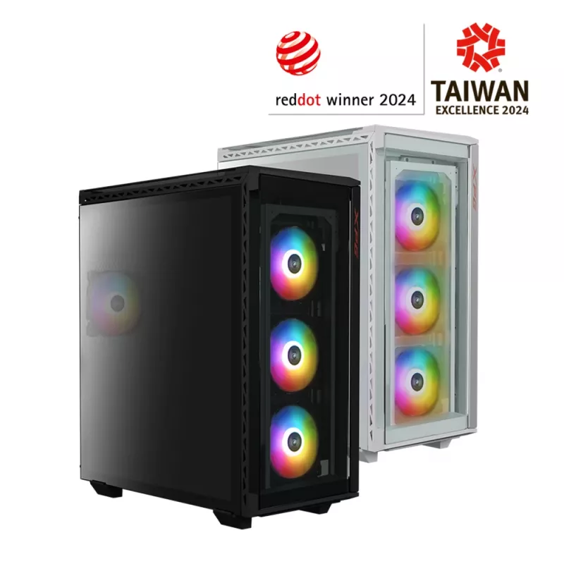 XPG BATTLECRUISER II ST Mid-Tower Juoda, Midi Tower, PC, juoda, ATX, EATX, micro ATX, Mini-ITX, nerūdijantis plienas, žaidimams