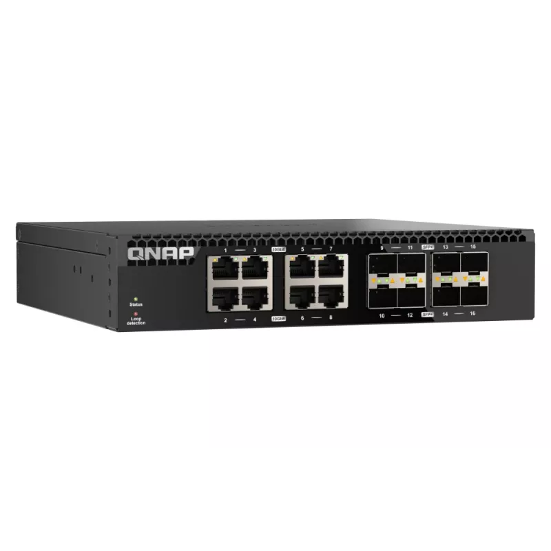 QNAP QSW-3216R-8S8T tinklo komutatorius Nevaldomas L2 10G eternetas (100/1000/10000) Juoda