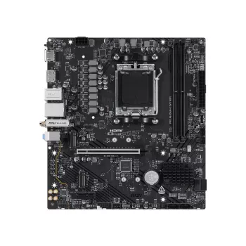Pagrindinė plokštė MSI Pro A620AM-G EVO WIFI — AMD A620A mikroschemų rinkinys, Socket AM5, mikro ATX, DDR5, 2 atminties lizdai, Wi‑Fi 6E, 2,5 Gb Ethernet