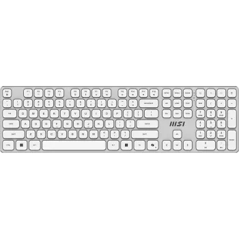 MSI FORGE K210 W COMBO WHITE US klaviatūra, pelė komplekte, Namams/ Biurui, USB, QWERTY, JAV anglų
