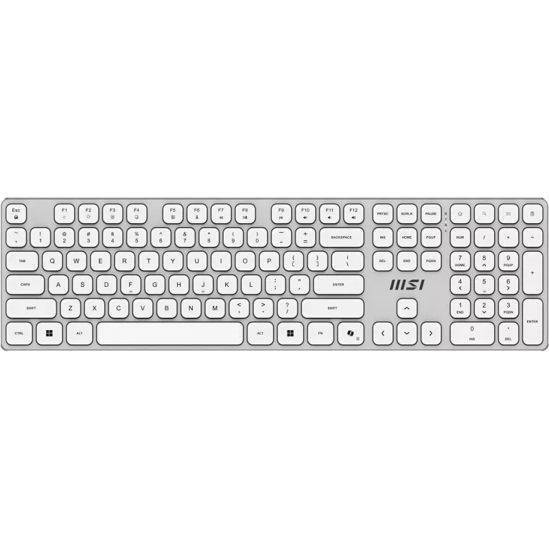 MSI FORGE K210 W COMBO WHITE US klaviatūra, pelė komplekte, Namams/ Biurui, USB, QWERTY, JAV anglų