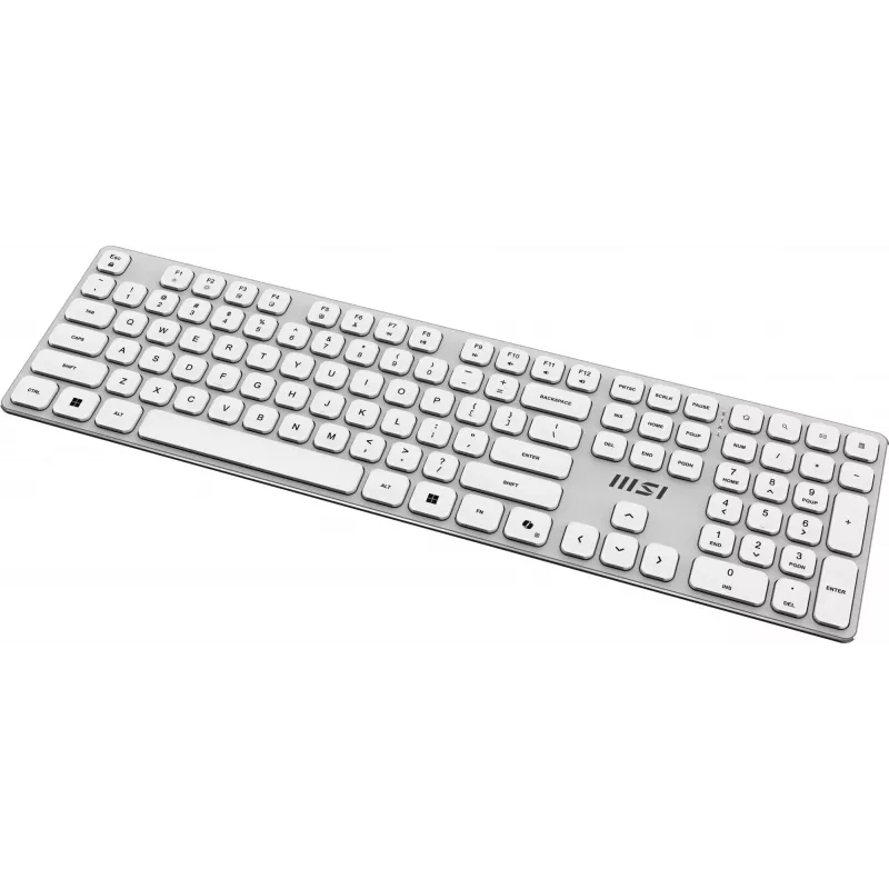 MSI FORGE K210 W COMBO WHITE US klaviatūra, pelė komplekte, Namams/ Biurui, USB, QWERTY, JAV anglų