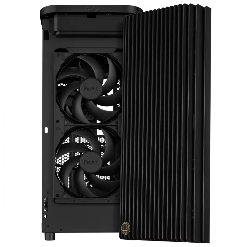 PC korpusas ASUS ProArt PA401 Mesh Panel Juoda, ATX, 2x160mm priekyje, 1x120mm gale, 2x3.5 col. + 2x2.5 col., USB 3.2 Gen1
